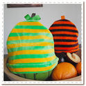 Citrus stripe hats in bamboo velour - one of a kind with gros grain ribbon detail for babies 0-9 mos!