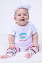 Bibi & Mimi Cuitie Pie one-piece outfit with Crème Brulee Leg and Arm Warmers