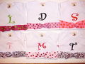 initial ribbon onesies