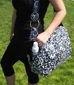 Bibi & Mimi Flowers Blk/Wht Diaper Bag