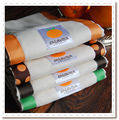 Our 100% unbleached cotton burp cloths with gros grain ribbon details - nursery essential with some flair!