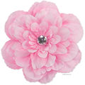 Large peony with rhinestone on a pinch clip.