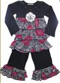 Zebra Princess Tier Ruffle Pant Set