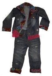 Rose Tattoo Denim Jacket and Jean Set