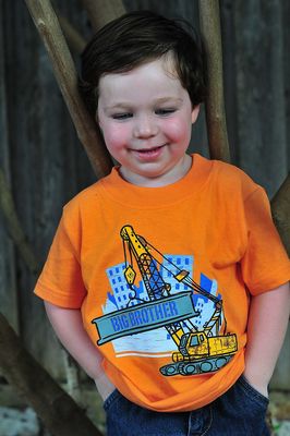 Big Brothers are crazy for construction...best selling graphic in orange and royal blue!