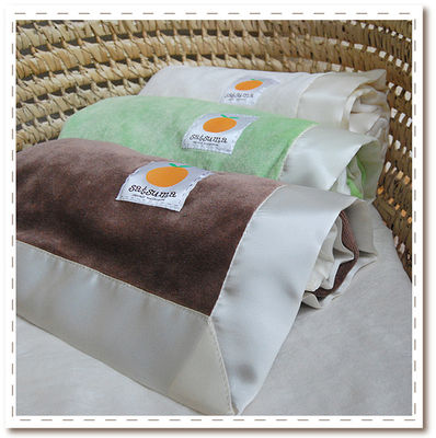 Satsuma Designs silky Satsuma blankie - organic bamboo, satin trimmed mid-weight blanket to comfort and soothe baby