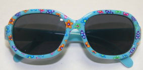 Holly in blue floral.  Also available in pink floral & orange floral. For 0-24 months. 100% UV Protection.