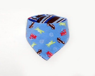 Cho Cho Train/ Chocolate Stripe front (reversible drool catcher)