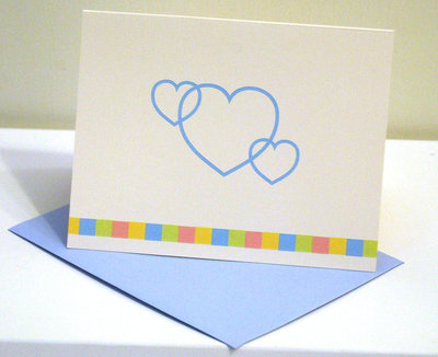 From the Heart Stationery - Blue notecard with matching envelope