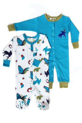 Wild Stallions Boys Footie and Barefoot Romper
