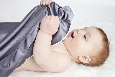 NEW Silky Glamour Satin in Gray and Faux Fur, by Luxe Baby