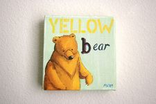 "Yellow Bear" 6x6x1 1/2" Acrylic on Canvas