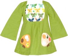 Mushroom Pocket Green Organic Dress