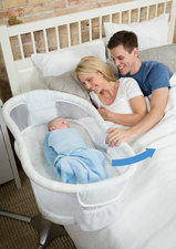 NEW! HALO® Bassinest™ Swivel Sleeper lets baby sleep safe and close.